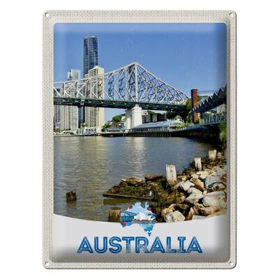 Cartel de chapa de viaje 30x40cm Australia centro de la ciudad de gran altura