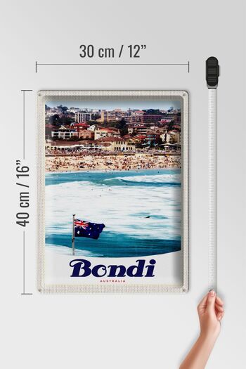 Panneau en étain voyage 30x40cm Bondi Australia Holiday Beach 4