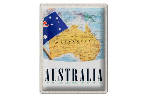 Blechschild Reise 30x40cm Australien Kontinent Atlas Karte