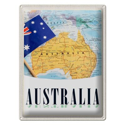 Blechschild Reise 30x40cm Australien Kontinent Atlas Karte