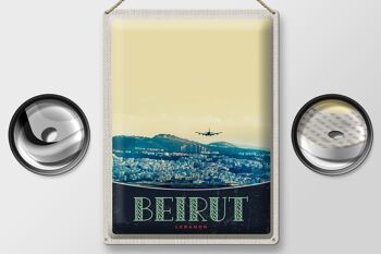 Signe en étain voyage 30x40cm, Beyrouth, capitale, liban, vacances 2