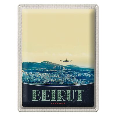 Cartel de chapa de viaje, 30x40cm, Beirut, capital, Líbano, vacaciones