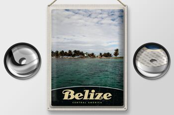 Panneau en étain voyage 30x40cm, Belize, plage d'amérique centrale 2