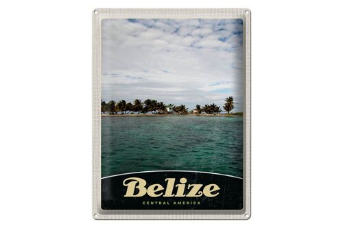 Blechschild Reise 30x40cm Belize Central Amerika Strand