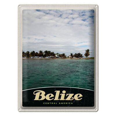 Blechschild Reise 30x40cm Belize Central Amerika Strand