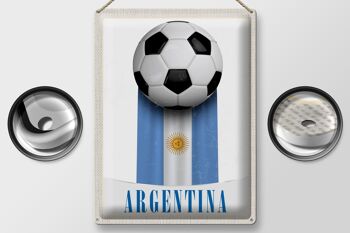 Signe en étain voyage 30x40cm, drapeau argentin, Football, vacances 2