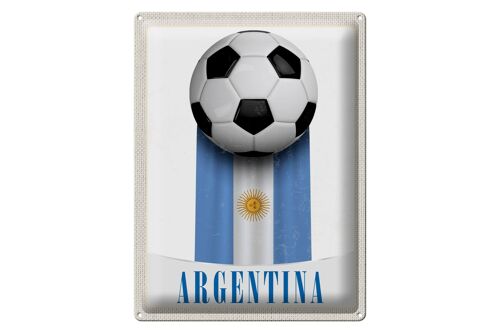 Blechschild Reise 30x40cm Argentinien Flagge Fußball Urlaub