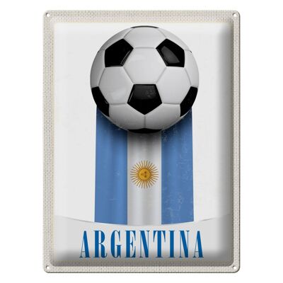 Blechschild Reise 30x40cm Argentinien Flagge Fußball Urlaub