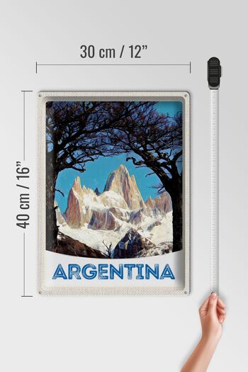 Panneau en étain voyage 30x40cm, randonnée dans les montagnes d'argentine 4