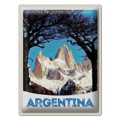 Targa in metallo da viaggio 30x40 cm Escursione sulle montagne dell'Argentina