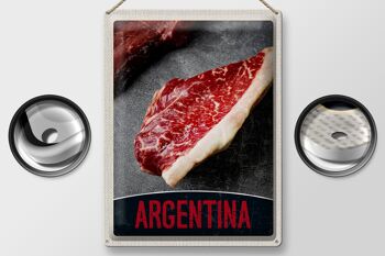 Signe en étain de voyage 30x40cm, Steak d'argentine, viande de vache, bœuf 2