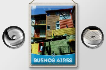 Plaque en tôle voyage 30x40cm maisons de Buenos Aires Argentine 2