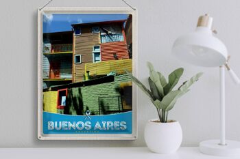 Plaque en tôle voyage 30x40cm maisons de Buenos Aires Argentine 3