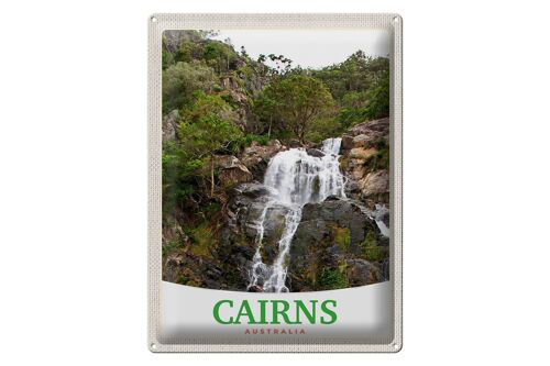 Blechschild Reise 30x40cm Cairns Australien Wasserfall Natur