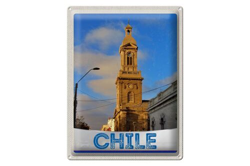 Blechschild Reise 30x40cm Chile Stadt Architektur Europa