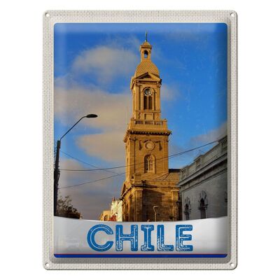 Blechschild Reise 30x40cm Chile Stadt Architektur Europa