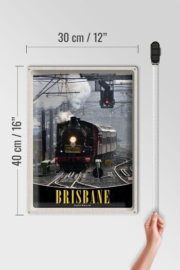 Plaque en étain voyage 30x40cm Locomotive Brisbane Australie 4