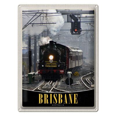 Blechschild Reise 30x40cm Brisbane Australien Lokomotive