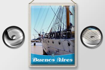 Panneau en étain voyage 30x40cm, bateau Buenos Aires argentine 2
