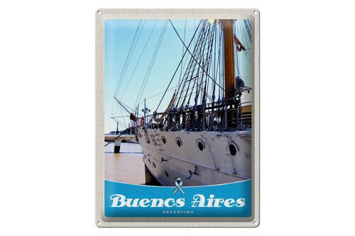 Blechschild Reise 30x40cm Buenos Aires Argentinien Schiff