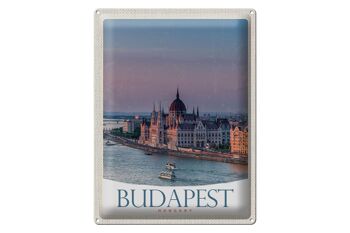 Panneau en étain voyage 30x40cm, vue de l'église de Budapest, Hongrie 1
