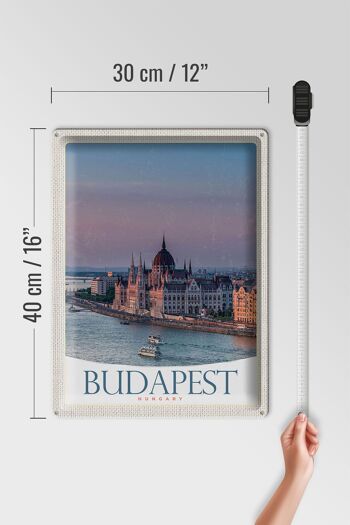 Panneau en étain voyage 30x40cm, vue de l'église de Budapest, Hongrie 4