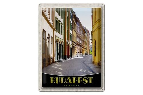 Blechschild Reise 30x40cm Budapest Ungarn Innenstadt Straße