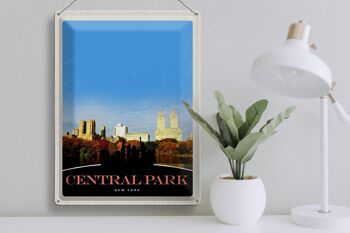 Panneau en étain voyage 30x40cm, voyage Central Park America New York 3