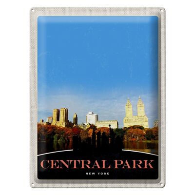 Targa in metallo da viaggio 30x40 cm Central Park America New York Trip