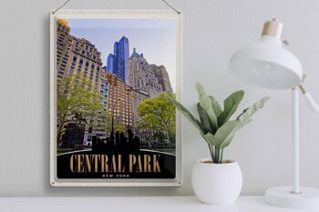 Panneau de voyage en étain, 30x40cm, Central Park, USA, gratte-ciel de New York 3