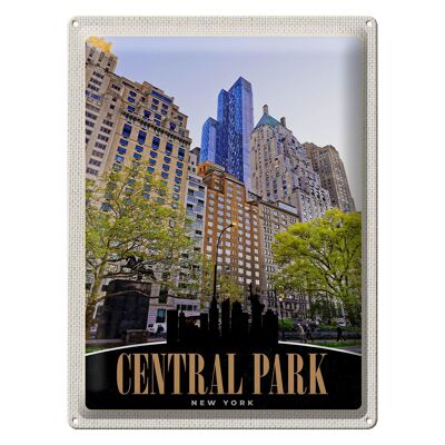 Blechschild Reise 30x40cm Central Park USA New York Hochhaus