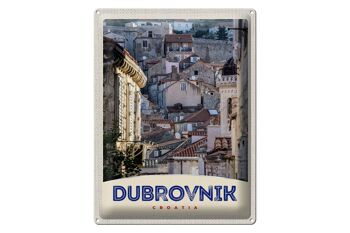 Panneau en étain voyage 30x40cm, vue sur la ville de Dubrovnik en Croatie 1