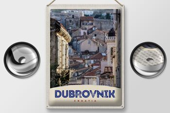 Panneau en étain voyage 30x40cm, vue sur la ville de Dubrovnik en Croatie 2