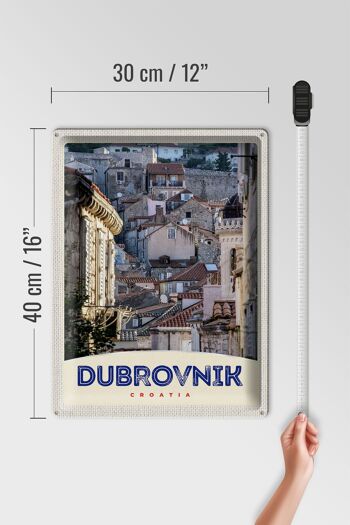 Panneau en étain voyage 30x40cm, vue sur la ville de Dubrovnik en Croatie 4