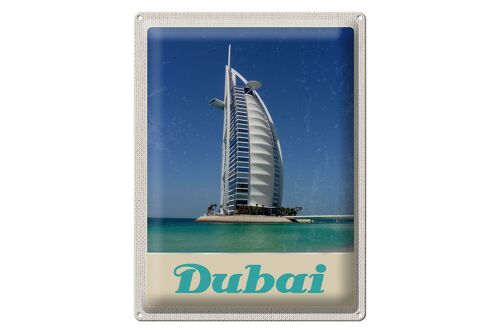 Blechschild Reise 30x40cm Dubai Afrika Strand Meer Hochhaus