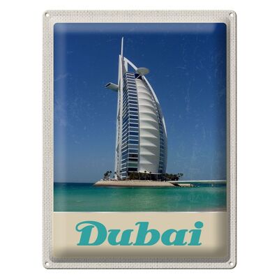 Cartel de chapa de viaje, 30x40cm, Dubái, África, playa, mar, rascacielos