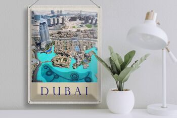Plaque en tôle voyage 30x40cm vue sur la mer de Dubaï 3
