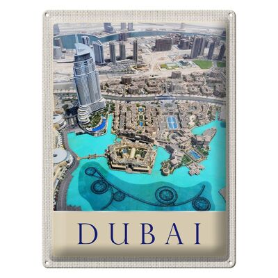 Cartel de chapa de viaje 30x40 cm con vistas al mar de gran altura de Dubái