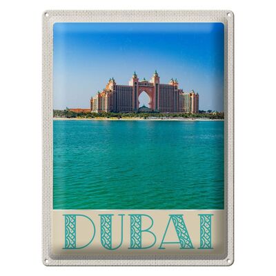 Blechschild Reise 30x40cm Dubai Strand Meer Moschee Sonne