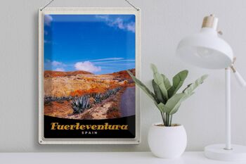 Signe en étain voyage 30x40cm Fuerteventura espagne montagnes du désert 3