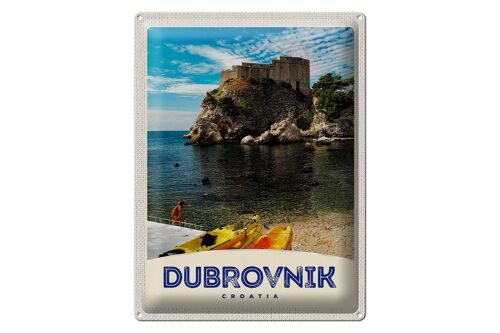 Blechschild Reise 30x40cm Dubrovnik Kroatien Meer Architektur