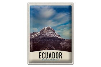 Panneau de voyage en étain, 30x40cm, équateur, Amérique du sud, montagnes, neige 1