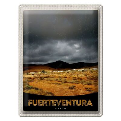 Cartel de chapa viaje 30x40cm Fuerteventura España montañas del desierto