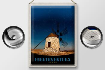Plaque en tôle voyage 30x40cm Fuerteventura Espagne éolienne 2