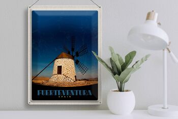 Plaque en tôle voyage 30x40cm Fuerteventura Espagne éolienne 3