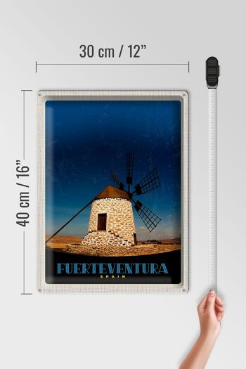 Plaque en tôle voyage 30x40cm Fuerteventura Espagne éolienne 4