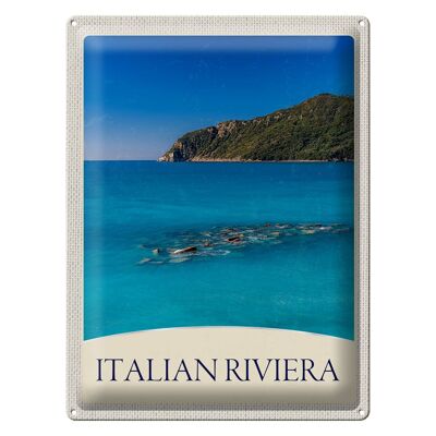 Targa in metallo da viaggio 30x40 cm Italia Riviera Spiaggia Mare Blu