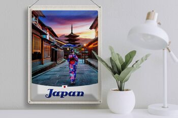 Plaque en tôle voyage 30x40cm Japon Asie Tradition femme japonaise 3