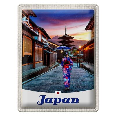 Cartel de chapa viaje 30x40cm Japón Asia Tradición mujer japonesa