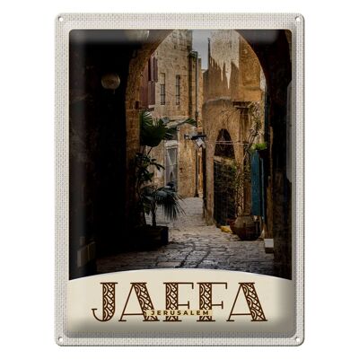 Signe en étain voyage 30x40cm, Jaffa, Jérusalem, Israël, chemin de la ville